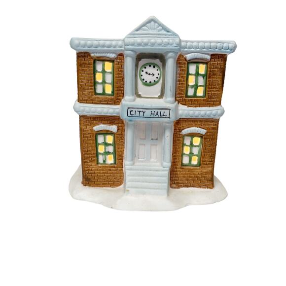 Victorian Village Collectibles Hand Painted Porcelain City Hall - Picture 2 of 11
